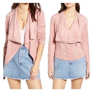 EUC like new Drape Front Faux Suede Jacket Pink Adobe BLANKNYC BLANK NYC medium